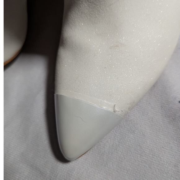 Gianni Bini Katerina White Over the Knee Pearl Bridal Stiletto Cowboy Boots 9.5 - Picture 6 of 9
